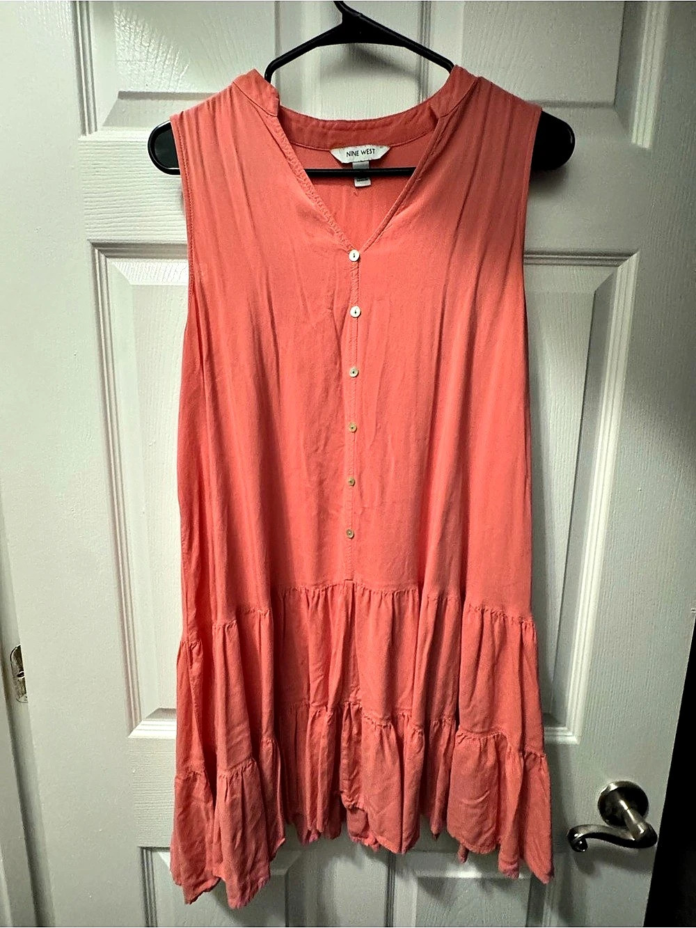 Nine West Large Tiered Mini Dress in Pink Like New